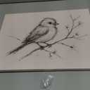 Framed Vintage Bird Wall Art Neutral Antique Line Picture Minimalist Animal Sketch Print Rustic Farmhouse Beige Decor for Living Room Bedroom 12x16 inch Ready to Hang