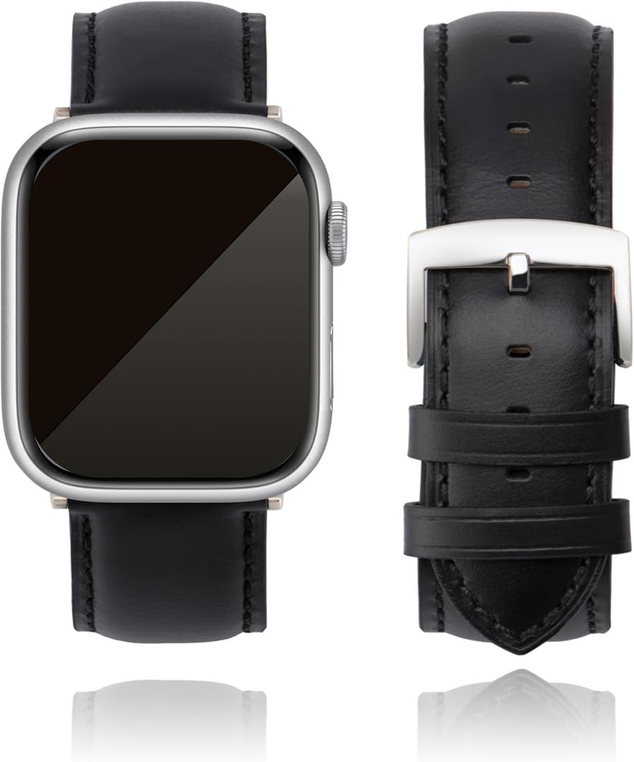 CORROPELLE Leather Watch Bands Compatible with Apple Watch 42mm 41mm 40mm 38mm for Men Women, Top Grain Genuine Leather Straps Replacement Band for iWatch Series 10 9 8 7 6 5 4 3 2 1 SE2 SE