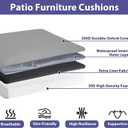 IPYNBAP Outdoor Chair Cushions Set of 4 -Waterproof Outdoor Seat Cushions for Patio Furniture, Patio Chair Cushion with Handle and Ties, Out Door Chair Pads,19x19x3-Square, Grey