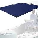Blue T-Top Boat Sun Shade Kit with Poles and Tie-Down Straps - 1200D Polyester Marine Canopy Cover for Center Console Fishing Boats, Fits Standard Rod Holders, 78.7" x 68"