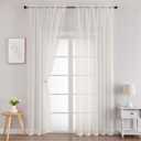 Chyhomenyc Ivory Sheer Curtains 78 Inches Long 2 Panels Set for Living Room, Light Filtering Voile Lightweight Bedroom Curtains, Rod Pocket Solid Window Treatment Drapes, Each 42W x 78L