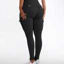 Butt Lifting Leggings with Flap Pockets Workout Cargo Leggings for Women High Waist Tummy Control Running Yoga Pants (M)