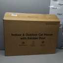 Heated Cat House for Outside, Waterproof Awning & Escape Door Heated Cat Houses for Indoor/Outdoor Cats in Winter, Elevated & Insulated Outdoor Cat Shelter for Feral Cat(Green, 25.2"x16.5"x13")