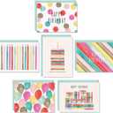 Watercolor Bulk Birthday Cards Assortment  48pc Bulk Happy Day sheets with Envelopes Box Set  Assorted Blank Celebration Sheets for Women, Men, and Kids in a Boxed flyers Pack