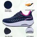 Women's Arch Support Walking Shoes Tennis Shoes Orthotic Sneakers for Plantar Fasciitis Foot Pain Relief NavyPink Size 7.5