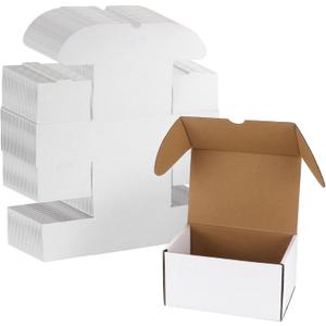WIFTREY 40 Pack 6x4x3 Small Shipping Boxes for Packing Small Business, White Corrugated Cardboard mailing Box for Shipping