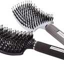 Boar Bristle Hair Brush set – Curved and Vented for Wet and Dry Detangling Hair Brush for Women Long, Thick, Thin, Curly & Tangled Hair Vent Brush - Stocking Stuffers Gift kit