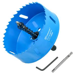 3-3/4 Inch Hole Saw with Arbor for Metal and Wood Cutting, Bi-Metal Hole Cutter, 3-3/4" Hole Saw Kit for Drywall, Wood, PVC Boards, Fiberglass and Vent Pipes