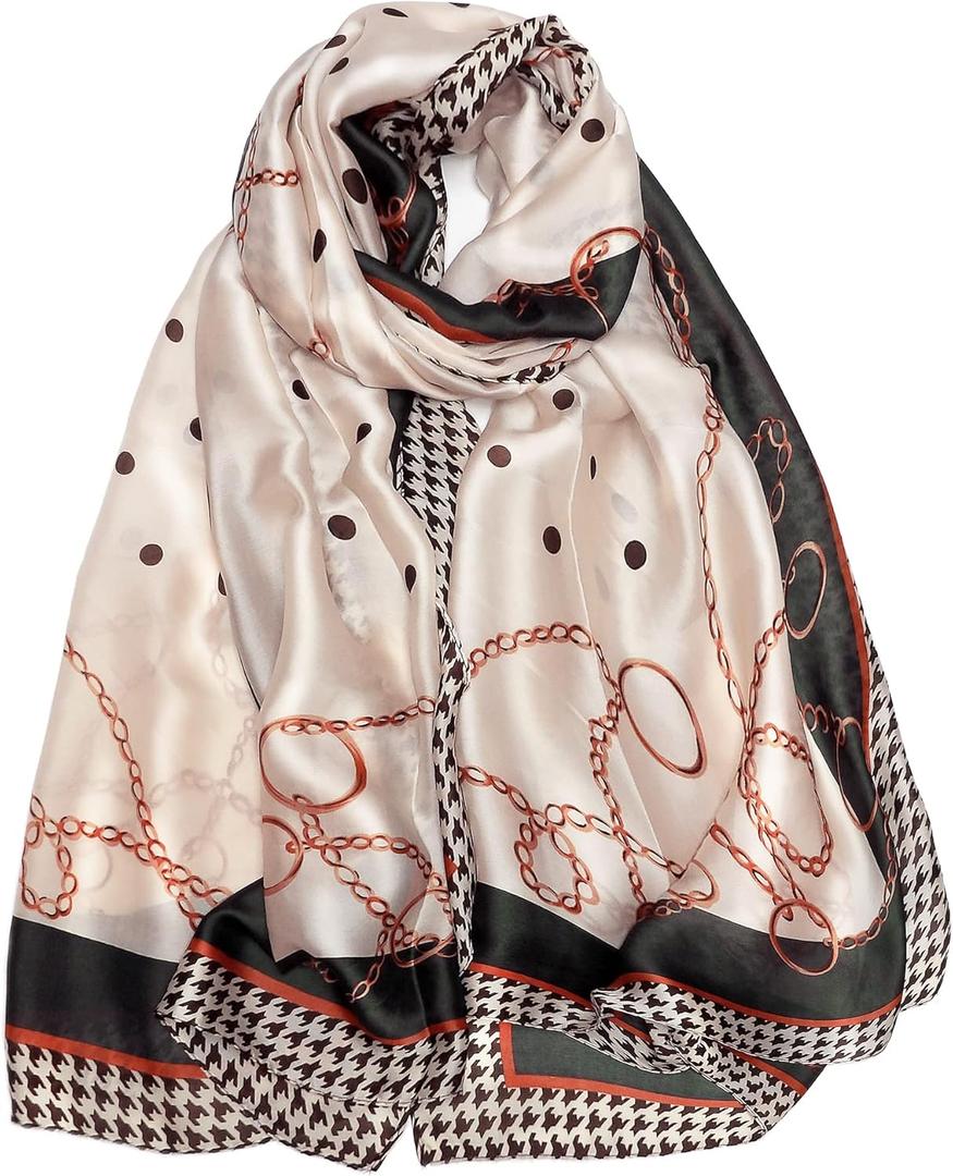 Trillion London® Silk Scarf | Long Neck Scarf for Women | Ladies Lightweight Scarves | Shawl Wraps | Suitable for Daily Life