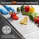Stainless Steel Cutting Board with Lip,Extra Large 31.5" L X 19.7" W