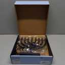 LED Electric Blue Hanukkah Menorah with Special Effects - Battery/USB Powered, Star of David, 4 Lighting/Blinking Modes, Large LED Bulbs, Chanukah Traditional Electric Menorahs - Navy Blue