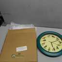Clockswise 12" Round Decorative Singing Bird Wall Clock Battery-Operated with Wild Nature Sounds Hourly Chime (Green)