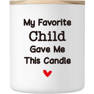 Christmas Mom Gifts from Daughter Son, 10OZ Birthday Gift for Mother Mama Bonus Stepmom New Mom Mother in Law Best Moms Ever Present Stocking Stuffers Lavender Scented Candle My Favorite Child Gave Me