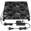 Wathai 120mm x 4 Router TV Box Fan 110v - 240v Big Airflow with Speed Control for DIY Gaming Consoles, Amplifiers, Xbox, Laptop Stand, Mining Machines Devices Cooling