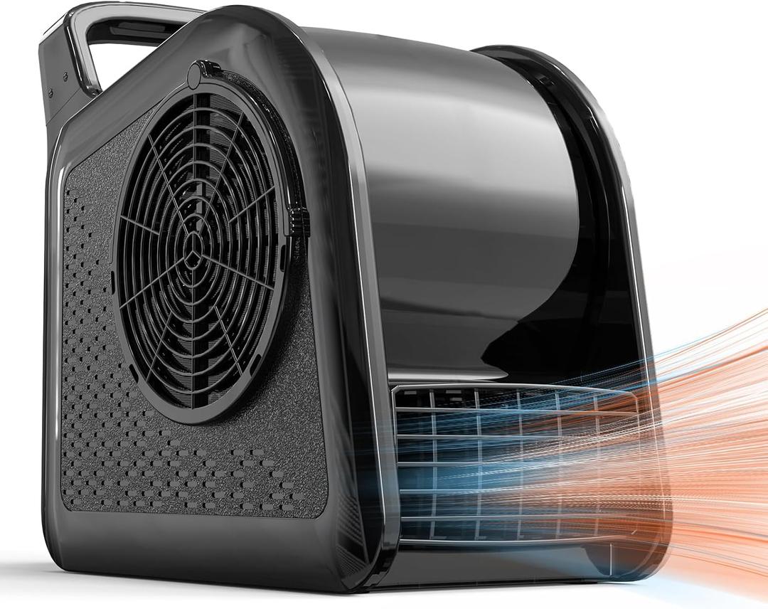 Floor Drying Air Mover Blower with Warm & UV Lamp, 3-Speed High-Velocity Fan for Home, Garage, Workshop, 12.59"D x 7.1"W x 12.6"H