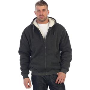 Gioberti Men's Soft Heavyweight Sherpa Lined Fleece Hoodie Jacket (X-Large, Heather Charcoal)