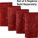 Newbridge Sienna Red Fancy Leaves Damask Fabric Holiday Tablecloth, 60 x 84 Inch Rectangle, Elegant Swirling Leaf Pattern, No Iron Soil Resistant Dining Room Party Table Cover