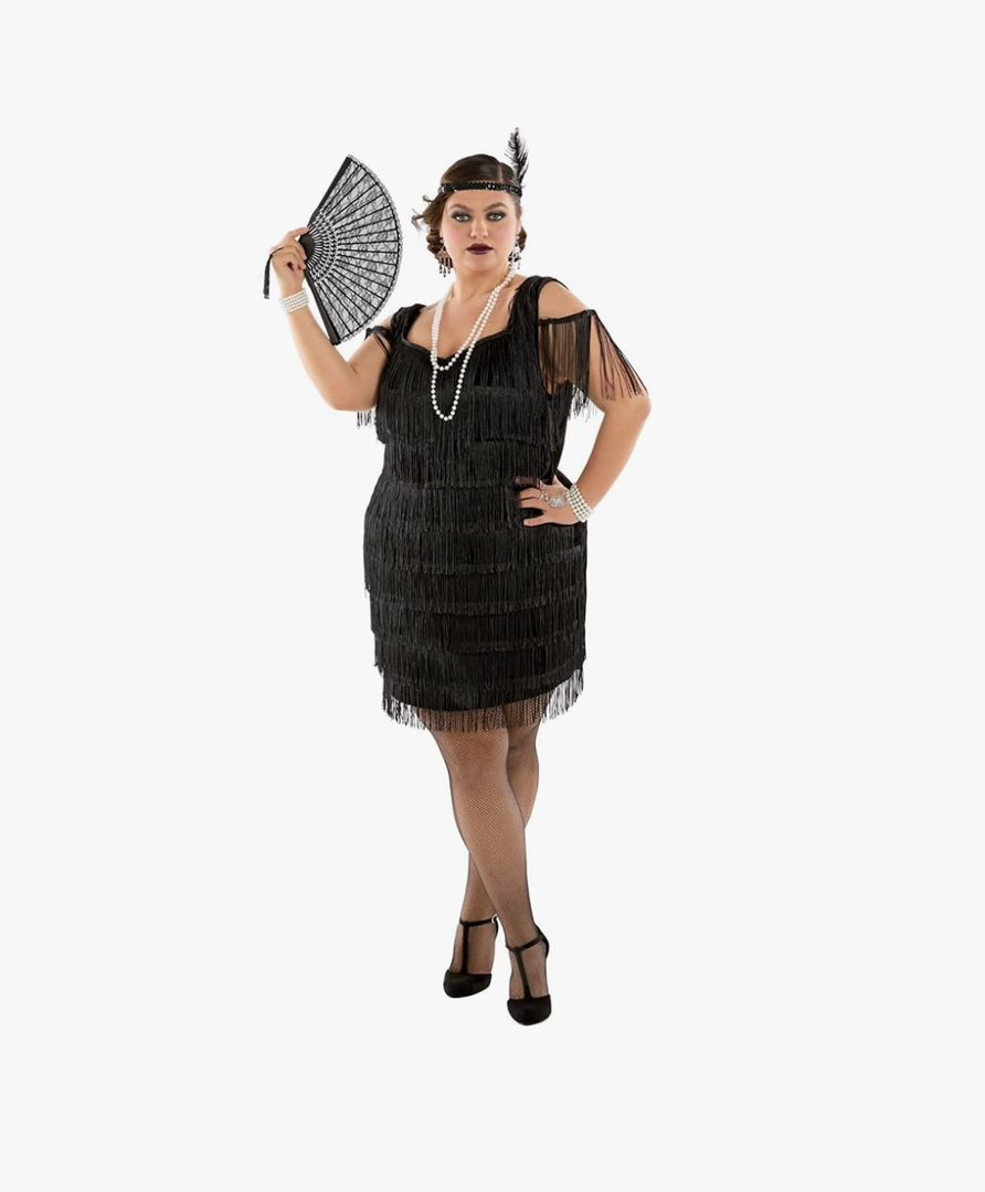 Morph Plus Size Flapper Dresses 1920s Great Gatsby Costumes For Women - Vintage Style Party Dresses, L