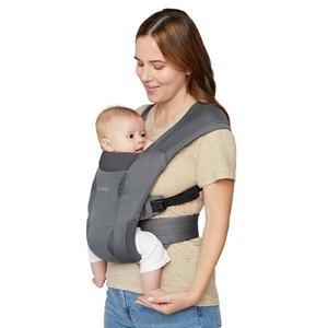 Ergobaby Embrace Baby Carrier Newborn to Toddler - Lightweight Ergonomic Baby Carriers - Cozy Essentials (7-25 Pounds), Soft Air Mesh, Washed Black