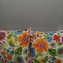 2 Pcs Pillow Perfect Bright Floral Indoor/Outdoor Accent Throw Pillow Plush Fill, Weather, and Fade Resistant, Floor - 25" x 25", Blue/Purple Gregoire