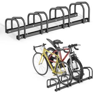 Ultrawall Bike Storage Rack for Garage, 4 Bikes Floor Bike Stand, Bicycle Parking Holder Stand for Indoor/Outdoor, Fit 22-28" Wheel Tire Width 2.1"