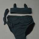 Summer Mae Ribbed Maternity Bikini Swimsuit for Women High Waisted Two-Piece Bathing Suit Crop Top Pregnancy Swimwear (10, Balsam Green)