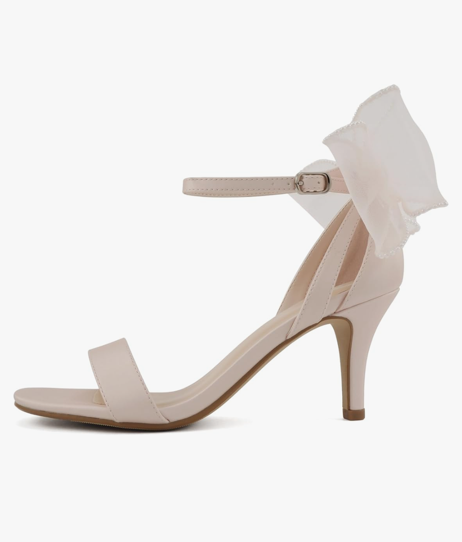 Delicious Everly ~ Women Ankle Strap Low Heel Bridal Dress Sandals