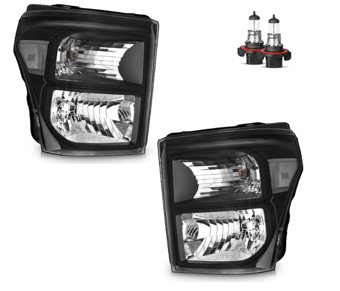 Headlights Assembly for 2011-2016 Ford F-250 F-350 F-450 F-550 Super Duty Headlamp Replacement Driver & Passenger(Bulbs included)
