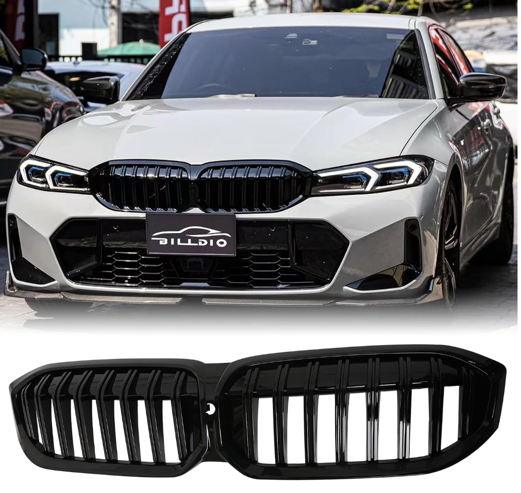G20 Grille, Front Kidney Grille ABS Single Slats Gloss Black