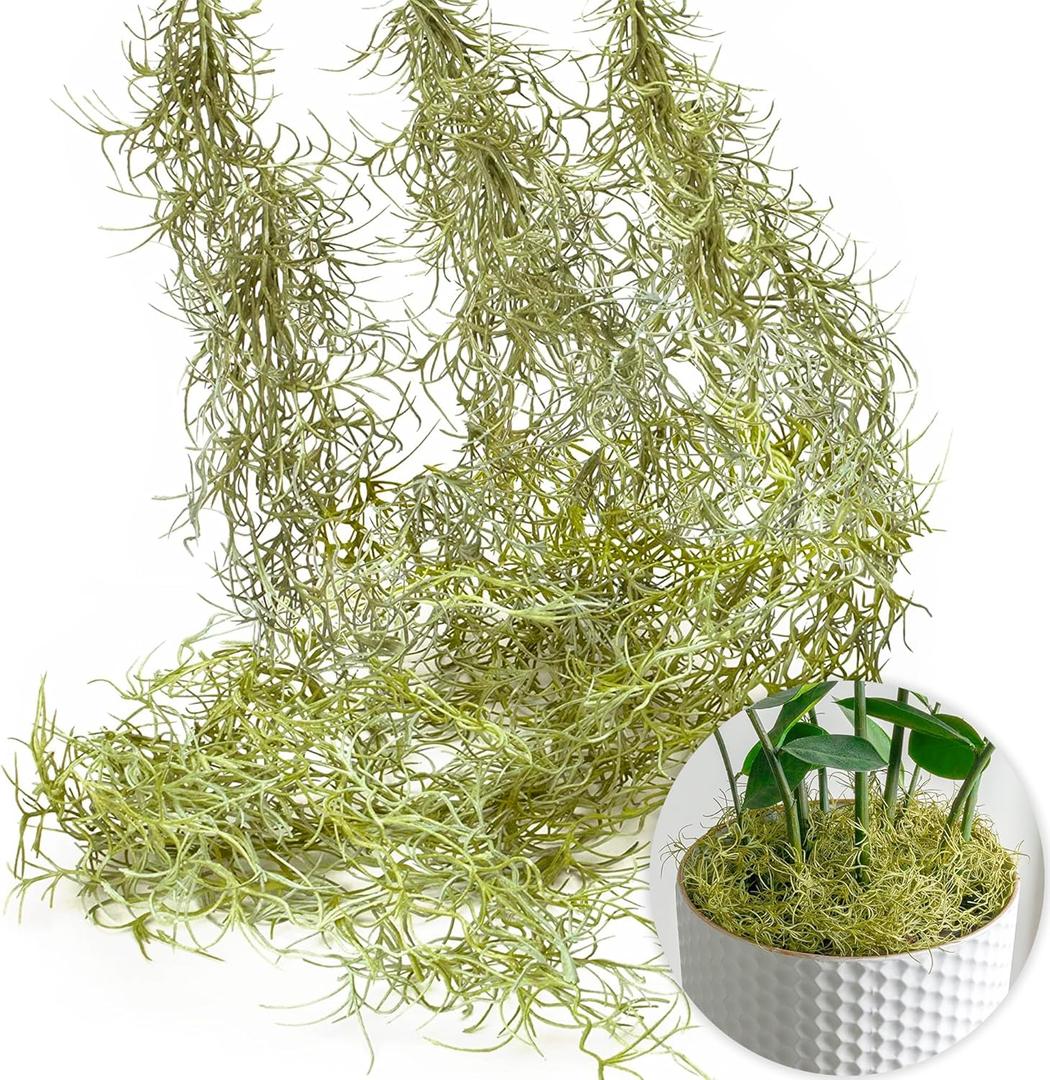 SEEKO Succulents Extra Large Spanish Moss (3pck, 33" Long) - Fake Moss for Crafts (3 pc (33))