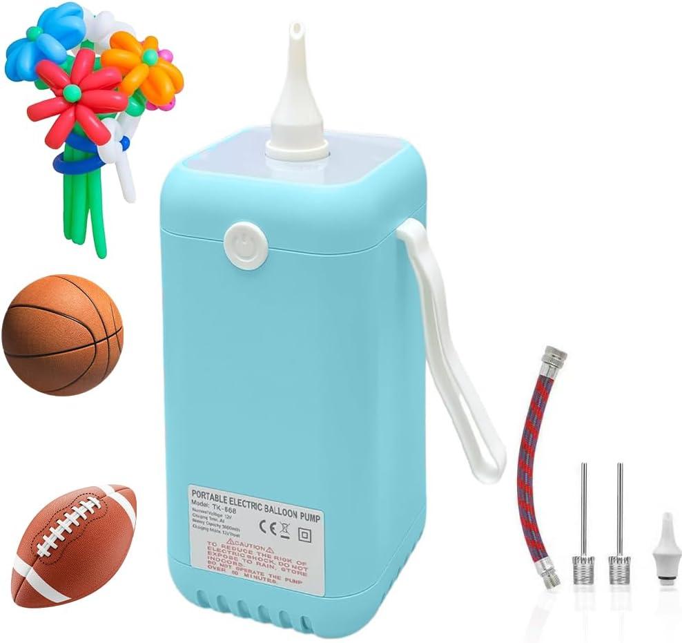 Electric Balloon Pump,4-in-1 Portable Electric Air Balloon Blower Machine for All Balloons, Air Pump for Sports Balls, Inflator& Deflator for Inflatables