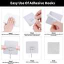 3 x Heavy Duty Adhesive Wall Hooks, Stainless Steel Sticky Hooks for Hanging, Towel & Coat Hooks Wall Mount, Waterproof Bathroom Hooks, Door Hooks for Hanging, No Drill, 44 lbs(Max) (10PC)