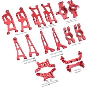 for Mjx 14210 14209 H14BM Metal RC Car Upgrade Spare Parts,8 Sets (Red, MJX 14209 14210 Parts-8 Sets)