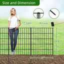 FOREHOGAR Metal Garden Fence 33.3in (H) x 23.3ft (L), 10 Panels + 11 Stakes Dog Fence Border Fence Animal Barrier, No Dig Garden Fencing for Yard Flower Bed Lawn Patio Outdoor, PIN332810 Black