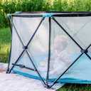 Regalo Safety My Play Deluxe Extra Large Baby Playpen & Portable Play Yard, Foldable 8-Panel Indoor Outdoor Playpen for Babies & Toddlers, Mesh Sides, Washable Nylon Bottom, 62", Aqua/Black