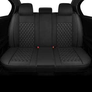 Car Back Seat Covers,Rear Seat Covers,Universal Fit for Most Cars,SUV,Sedans and Pick-up Trucks,Automotive Faux Leather Vehicle Cushion Covers(Rear Seat Covers,Black)