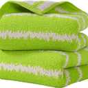 YiLUOMO Green Spring Hand Towel Modern Wave Pattern Design Super Soft 100% Cotton Highly Absorbent St. Patrick Day Decorations Hand Towels for Bathroom 13 x 29 Inch,2 Pieces