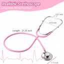 Phobby Kids Doctor Kit, 8 Pieces Toddlers Doctor Playset with Medical Storage Bag & Real Stethoscope, Pretend Play Doctor Toys Birthday Gift for Boys Girls Aged 3 4 5 6 (Pink)