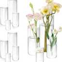 12 Pack Glass Cylinder Vases, 4,6,8,10 Inch Tall Clear Flowers Vases for Centerpieces, Floating Candles Vase,Hurricane Glass Candle Holders Vase for Wedding Party Home Tables Decor