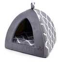 Pet Tent - Soft Bed for Dog and Cat by Best Pet Supplies - Gray Lattice, 19" x 19" x H:19"