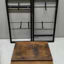 Dorhors 2 Tier Coffee Bar Accessories and Organizer,Multi-functional Mug Holder with 12 Hooks,Wood Coffee Station Organizer,Kitchen Countertop Shelf (Rustic Brown)