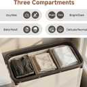 StorageWorks 3 Section Laundry Hamper, Rolling Laundry Cart with Wheels and Handles, Laundry Room Double Sorter for Organizer and Storage, 31.7 Gal(120L), Beige
