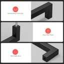 Homdiy 30 Pack Black Cabinet Handles 3 Inch(76 mm) Hole Centers Matte Black Cabinet Pulls Stainless Steel Drawer Dresser Handles Square Bar Hardware Drawer Pulls Stainless Steel Dresser Hardware