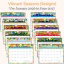 2 x Lbylyhxc 2026 Calendar - Includes January 2026 to June 2027-18 Monthly Wall Calendar 2026, 11 x 8.5 Inches.Thick Paper with Julian Dates and Block for New Year and Christmas Presents (wall calendar 2026-2027 flower)