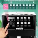 WantJoin Fructose Dispenser - Stainless Steel Automatic Syrup Dispenser with 16 Programmable Presets, Drip Tray, Measuring Cup & Mixing Stick - for Bubble Tea, Coffee, Juice Bar Commercial Use, Black