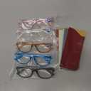 Reading Glasses Blue Light Blocking, Computer Glasses for Women Men, Fashion Square Eyeglasses 5 Pairs +3.5