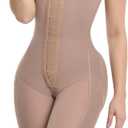 BELLA MICHELL Strapless Waisted Body Shaper Capri Size With Snaps, Shapewear for Women Tummy Control Hip Enhancer & Butt Lifting Shapewear 100% Colombian Mocha, Size XL