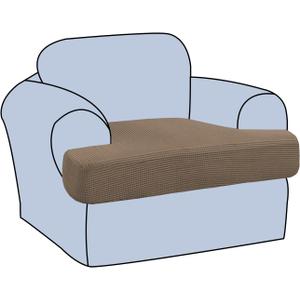 H.VERSAILTEX Stretch T Cushion Chair Sofa Slipcover T Cushion Covers for Living Room Armchair Couch Cover T Cushion Slipcover Seat Cover with Elastic Bands Thicker Jacquard Fabric, Macchiato