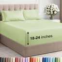 Extra Deep King Sheet Set - 4 Piece Breathable & Cooling Bed Sheets - Easily Fits 18 to 24 inch Mattress - Soft, Wrinkle & Fade Free with Extra Deep Pockets - Hotel Luxury Bedding - Light Sage Green