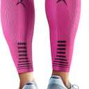 Rymora Calf Compression Sleeves Men Women - Leg Compression Sleeve Footless Socks - Shin Splint Relief Fitness Running (Medium, Hot Pink)